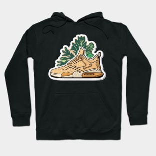 Step into Sustainability with Our Beige, Brown & Orange Leaf Sneaker Design Hoodie